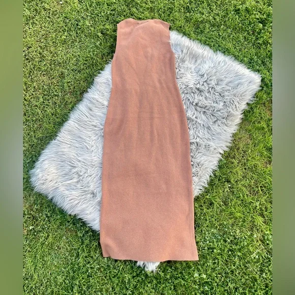 JENNI KAYNE Sleeveless Midi in Clay; Cotton & Cashmere Blend Sweater Dress L - Picture 7 of 10